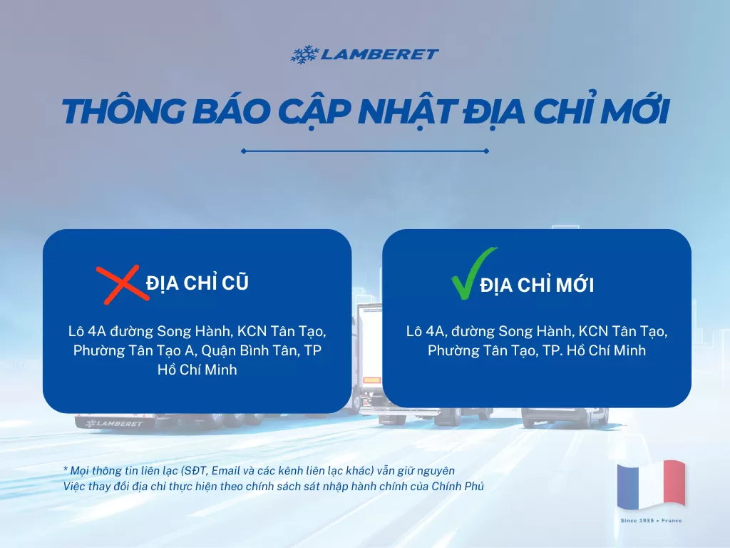 Thông báo thay đổi địa chỉ công ty TNHH Lamberet Việt Nam